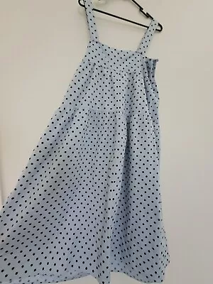 $45 • Buy Asos Size 16 Blue Polka Dot Cotton Midi Sundress Summer