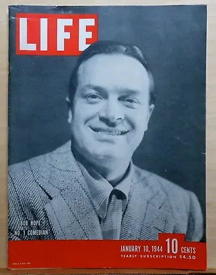 Life Magazine - January 10 1944 - Bob Hope Photo Cover King Ibn Saud Of Arabia • $19.95