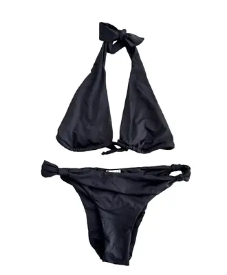 Lenny NiemeyerSwimwear Halter Top & Brazilian Bottom Black Size XS Pre-Owned • $19.99
