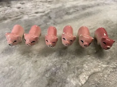 Mini Pink Ceramic Pig Figure Piggy Miniature Vintage JAPAN • $13