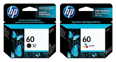 GENUINE NEW HP 60 (CC640WN/CC643WN) Black Color Ink Cartridge 2-Pack • $23.99