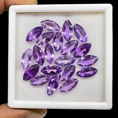 20 Pcs Natural Brazilian Amethyst 14x7mm Marquise Cut Loose Untreated Gemstones • $22.99