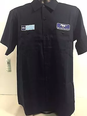 Mechanic Style Button Up Shirt W/ Ford Mustang Pony Logo / Emblem • $44.45