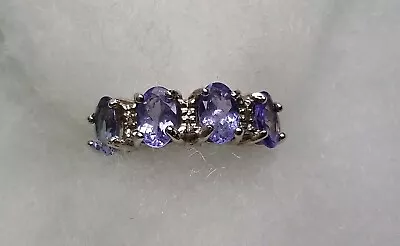 Incredible 2 Ctw Natural Tanzanite 4 Stone Ring Size 6 • £193.02