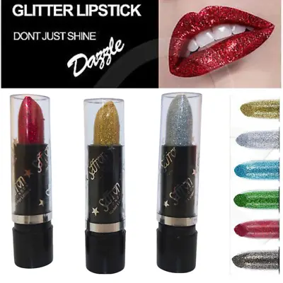 Saffron Glitter Lipstick With Sparkle Glitter Lipstick For Disco Party • £4.25