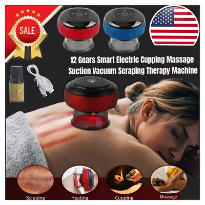 $19.55 • Buy 12 Gears Smart Electric Cupping Massage Suction Vacuum Scraping Therapy Machine