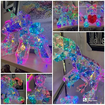 Teddy (heart)Dinosaurbunnyelephantunicorn Holographic LED Lights USB Powered • £44.99