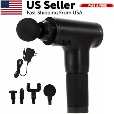 Massage Gun Muscle Deep Tissue For Athletes Portable Percussion With 4 Heads • $12.99