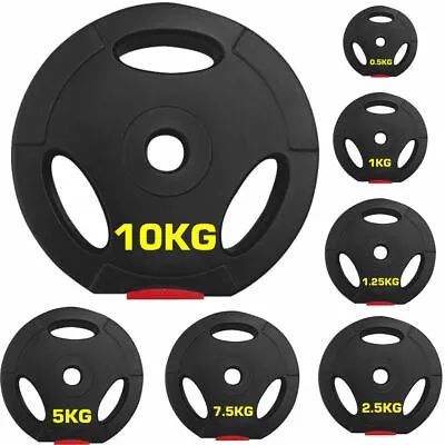 Vinyl 1  Tri Grip Weight Plates For Dumbbells Weights Lifting Bars TriGrip Plate • £27.99
