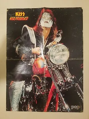 KISS Ace Frehley SUPER RARE German Pop Magazine Large Fold-Out Motorcycle Poster • £142.49