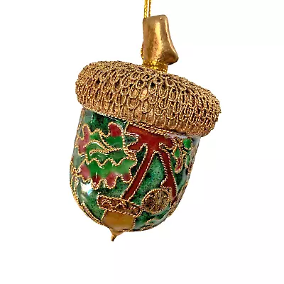 Cloisonné Fall Acorn Gold And Green Tone Christmas Ornament 3  X 1.75  • $15.99