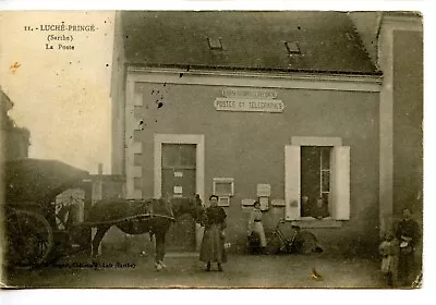 Post Office-Town People-Bike-Luche Pringe-France-Vintage 1919 Military Postcard • $7.99