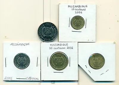 5 UNC COINS..MOZAMBIQUE..10 20 & 50 CENTAVOS And  1 & 5 METICAIS..ALL 2006 • $3.75