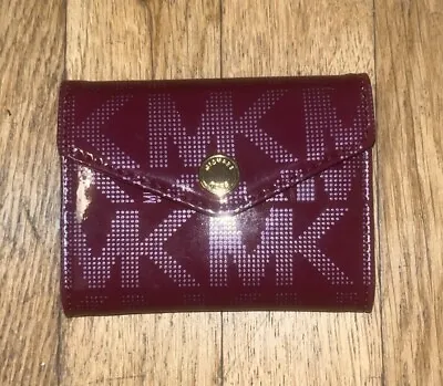 Michael Kors Patent Leather Monogram Card Wallet With Snap Front Flap • $37