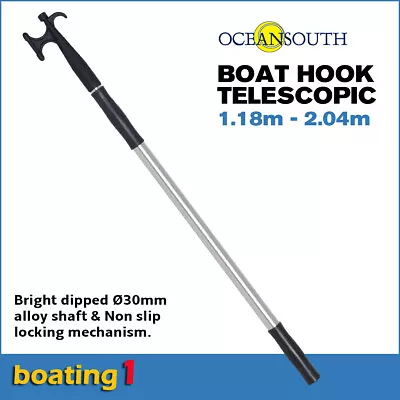 $25 • Buy Boat Hook Telescopic Aluminium 1.18m - 2.04m Docking Anchoring Hook - Oceansouth