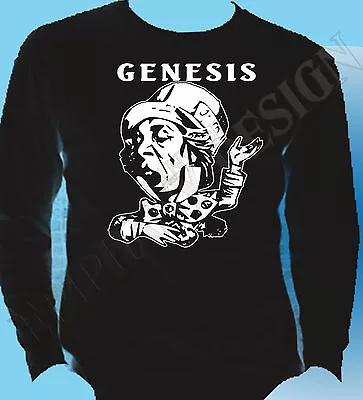 Alice In Wonderland Genesis Inspired Long Sleeve T-Shirt Charisma Mad Hatter 70s • £15.99