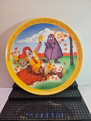 Vintage 1977 Ronald McDonald PLASTIC Melamine PLATE Fall Grimace  • $7.29