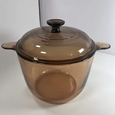 Vision Corning Ware Amber Glass Stew Pot With Lid 3.5L Cookware France VTG • $39.95