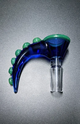 $17.99 • Buy 2.5  Blue Tentacle Premium Thick 14mm Glass Bowl Funnel Slide Bong Hookah Pipe