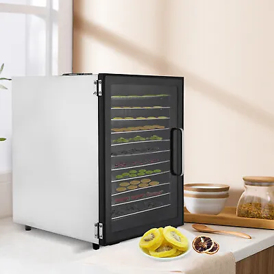 $194 • Buy Commercial Food Dehydrator 12-Tray Fruit Meat Jerky Dryer Timer Stainless Steel