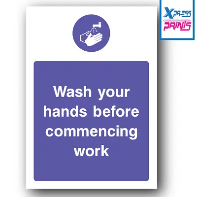 £4.99 • Buy Wash Your Hands Hygiene Safety Workplace Office Laminated Poster Print A3 A4