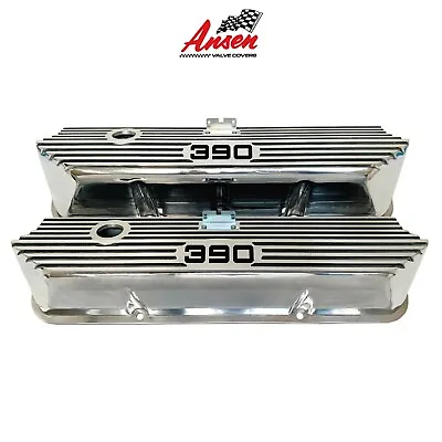 $295 • Buy Ford FE 390 Tall Valve Covers Polished - Die-Cast Aluminum - Ansen USA