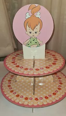 Pebbles Flintstone Party Decor Supplies - Cupcake Stand Birthday Baby Shower • $9.99