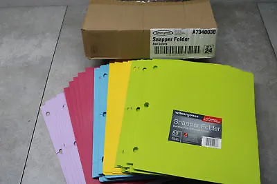 $24.98 • Buy 24x Wilson Jones Snapper Folder Letter Sizer 2 Pockets 3 Ring Binders 4 Colors