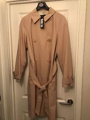Marks And Spencer’s Ladies Size 14 Blush Double Breasted Trench Rain Coat • £29.99