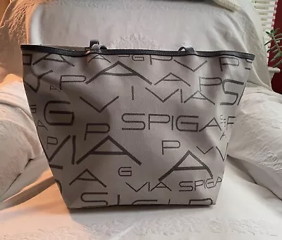 VIA SPIGA Sport Tote Purse Signature Coated Fabric Large Weekend Travel Bag  • $12