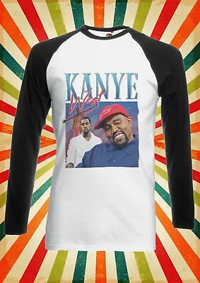 Kanye West Singer Retro Cool Men Women Long Short Sleeve Baseball T Shirt 2556 • £9.95