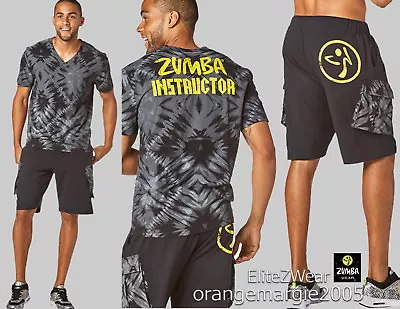 ZUMBA Men's Dance Warrior Instructor Tee Shirt + Cargo Shorts EliteZWear MLXL  • £85.50