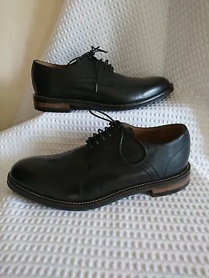M&s Marks&spencer Black Leather Derby Lace Up Mens Lace Up Shoes Size 8 Uk • £19.99