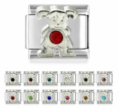 £4.25 • Buy CLASSIC ITALIAN 9mm CHARM FITS CLASSIC ITALIAN BRACELET-GIRL BIRTHSTONES