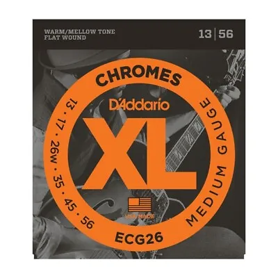 D'Addario ECG26 Chromes Flat Wound Electric Guitar Strings Medium • $19.99