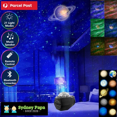 $44 • Buy LED Planet Lamp Night Light Moon Galaxy Starry Projector Ocean Star Sky For Kids