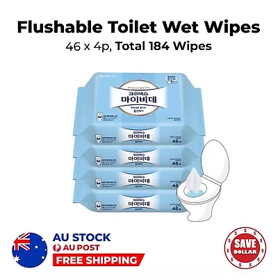 Korean Made 184p Kleenex Flushable Toilet Wet Wipes Paper Tissue Bulk Bidet • $31.20