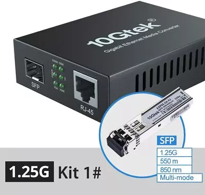 1G Ethernet Media Converter SFP With 1000base-SX Module MMF LC Up To 550 Meters • $28.59