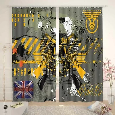 Robot Butterfly Dim 3D Curtain Blockout Photo Printing Curtains Drape Fabric • $192.65