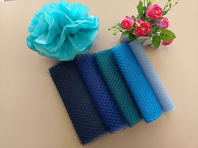 Veil Netting Birdcage Millinery Hat Trim 1/2 1 Y Wedding Blue Navy Peacock • £2.99