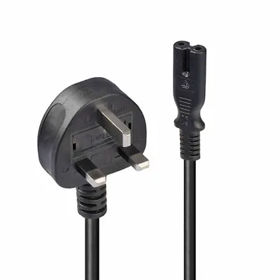 Figure Of 8 Mains Cable UK Plug Fused IEC C7 2 Pin Power Cord For Samsung LG TV • £6.99