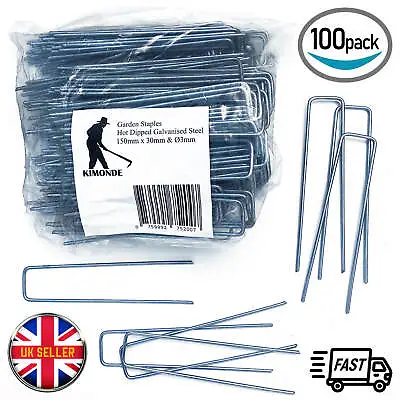 Weed Fabric Galvanised Steel Staples Garden Securing Pegs U Pin Artificial Grass • £9.95