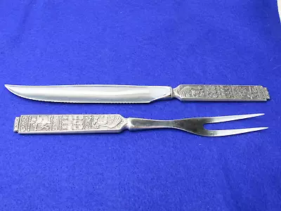 Hardanger KONGE TINN Pewter Norway Norwegian 2 Pc Carving Set Viking Heilag Olav • $24.99