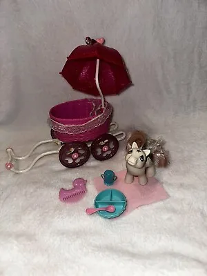 Vintage G1 My Little Pony - Pink Baby Princess Sparkle W/Buggy & Accessories MLP • $415