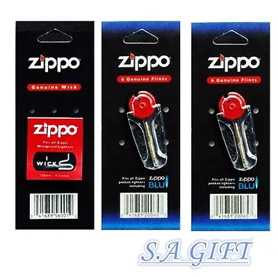  Zippo Lighter Flint+Wick Value Packs Of 3 Value Pack (2x Flints And 1x Wick) • $11.72