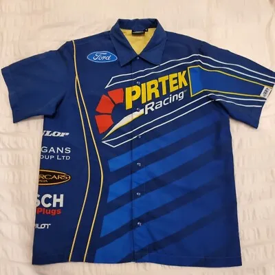 Pirtek Racing Team Button Up Shirt Mens Size Medium Stone Brothers Ford Mechanic • $54.95