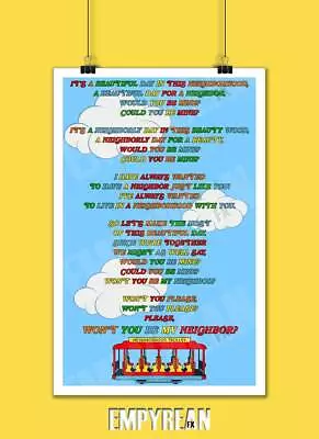 Mr. Rogers Neighborhood Theme Song Lyrics Poster Art Print • $22.98