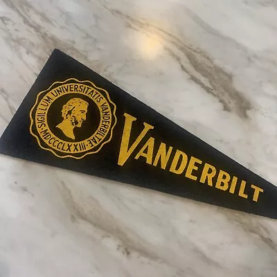 Vintage College Pennant Vanderbilt University Felt Banner Flag Mini 10 Inch • $10