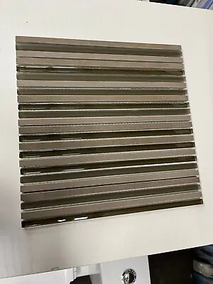 Beige / Brown Ceramic Stripes Glass Sheet • £3