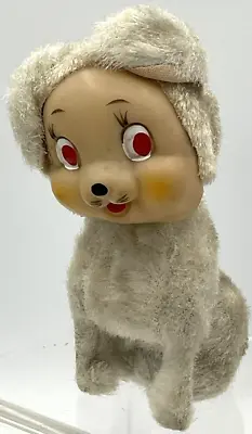 Vintage Fuzzy Rubber Face Puppy Dog Bobblehead Nodder Child’s Toy • $39.95